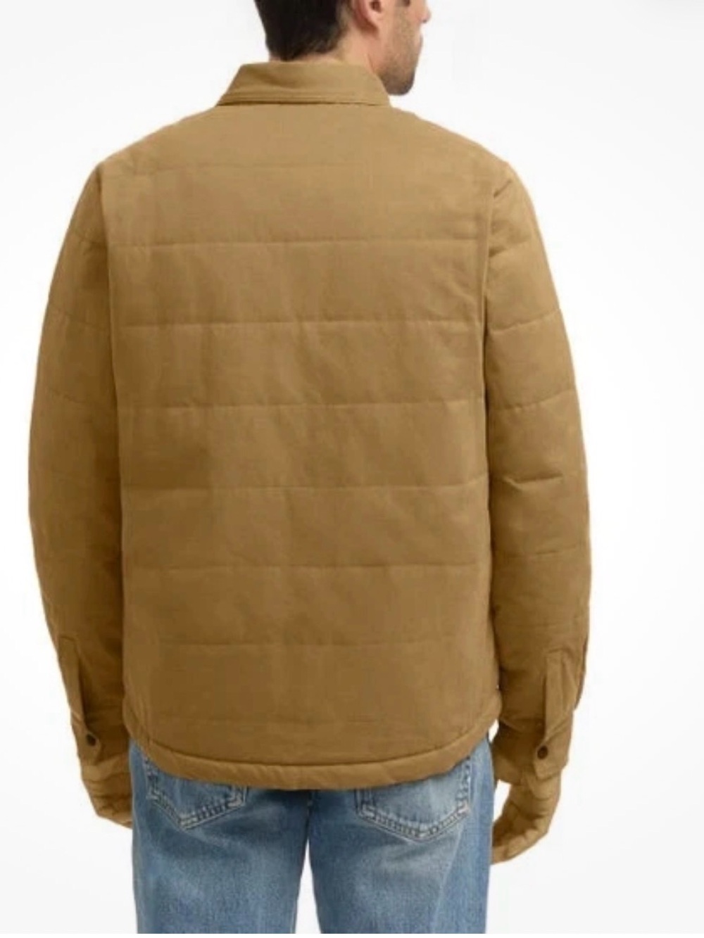 NWT Hurley Men’s Sherpa Lined Quilted Canvas Shacket Jacket Tan L - Picture 2 of 14